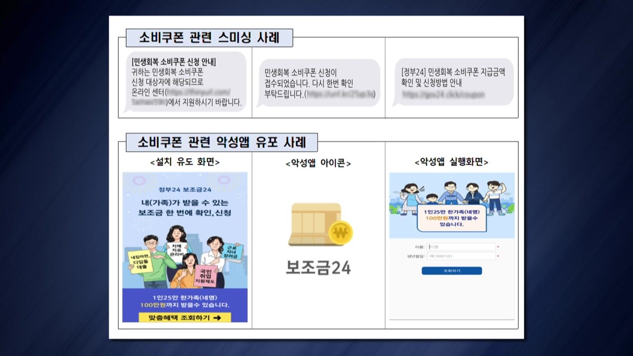 2차 소비쿠폰 '스미싱 소비자경보'..."URL 누르지 마세요" / YTN