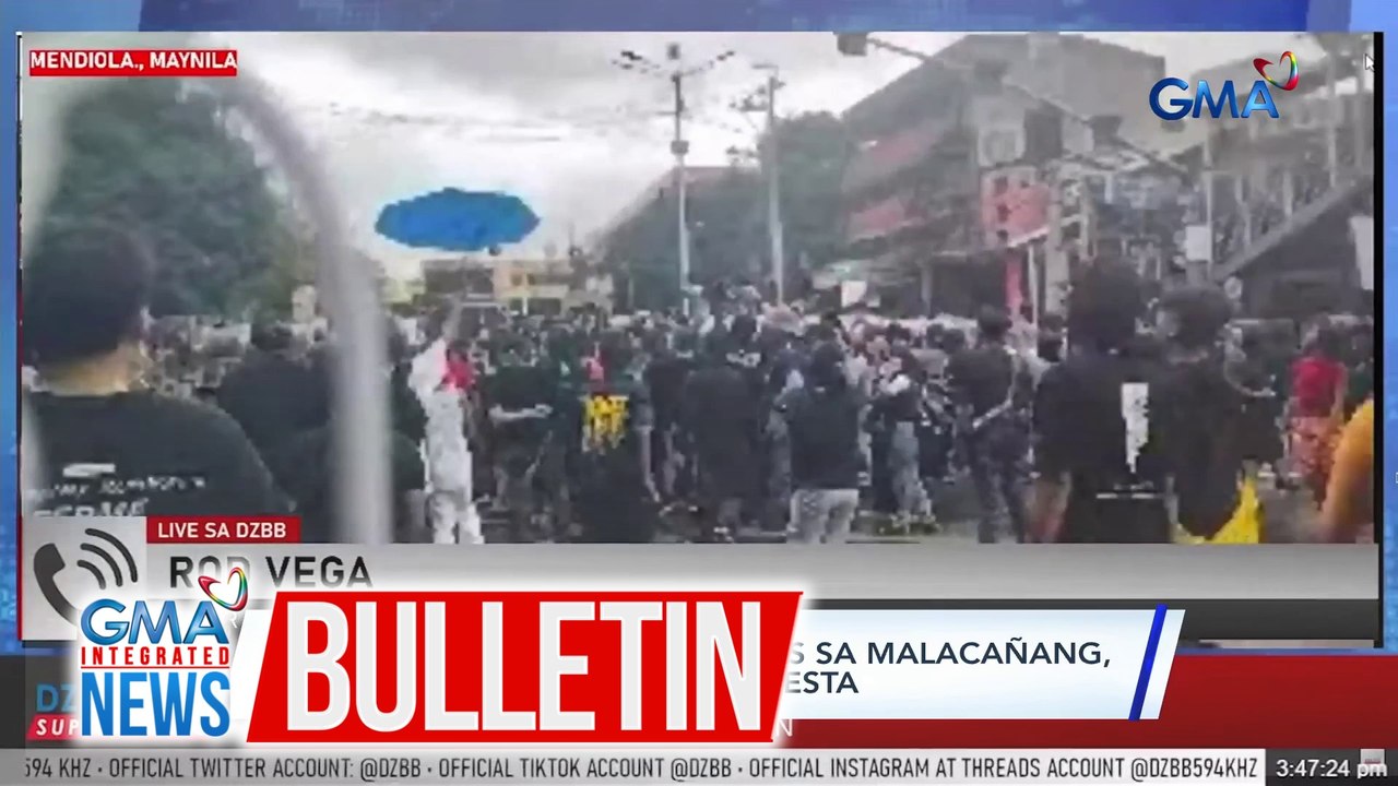 Unang barikada ng mga pulis sa Malacañang, napasok ng mga nagpoprotesta | GMA Integrated News Bulletin
