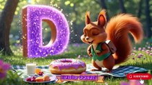Fun Letter For song kids  DONUT 🍩preschool learning funny Animals
