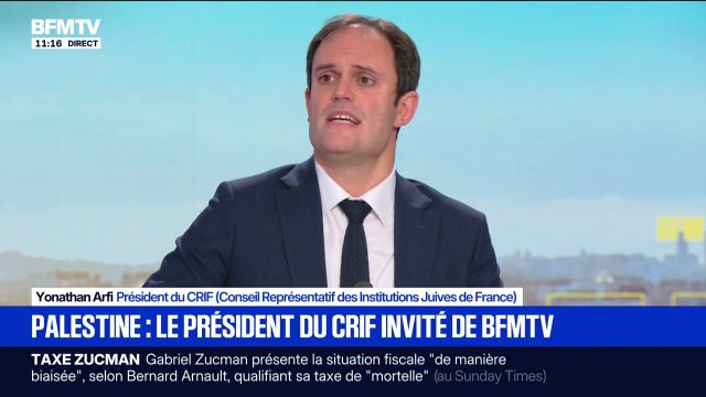 Reconnaissance par Emmanuel Macron de l'État de Palestine: C'est laisser l'opportunité au Hamas de brandir une victoire diplomatique et symbolique , estime Yonathan Arfi, président du CRIF