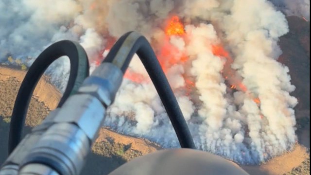 Gifford Fire: Aerial view from firefighting helicopter reveals ferocity of California’s largest blaze this year