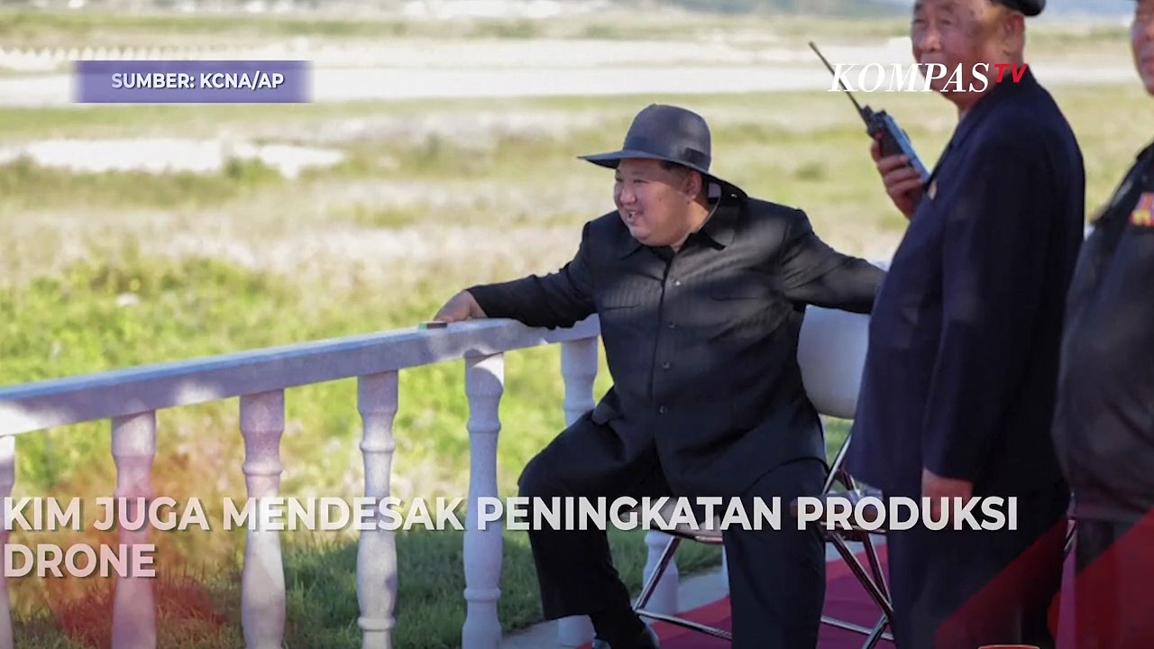 Momen Kim Jong Un Pantau Uji Coba Drone dan Rudal, di Pangkalan Udara Panghyon