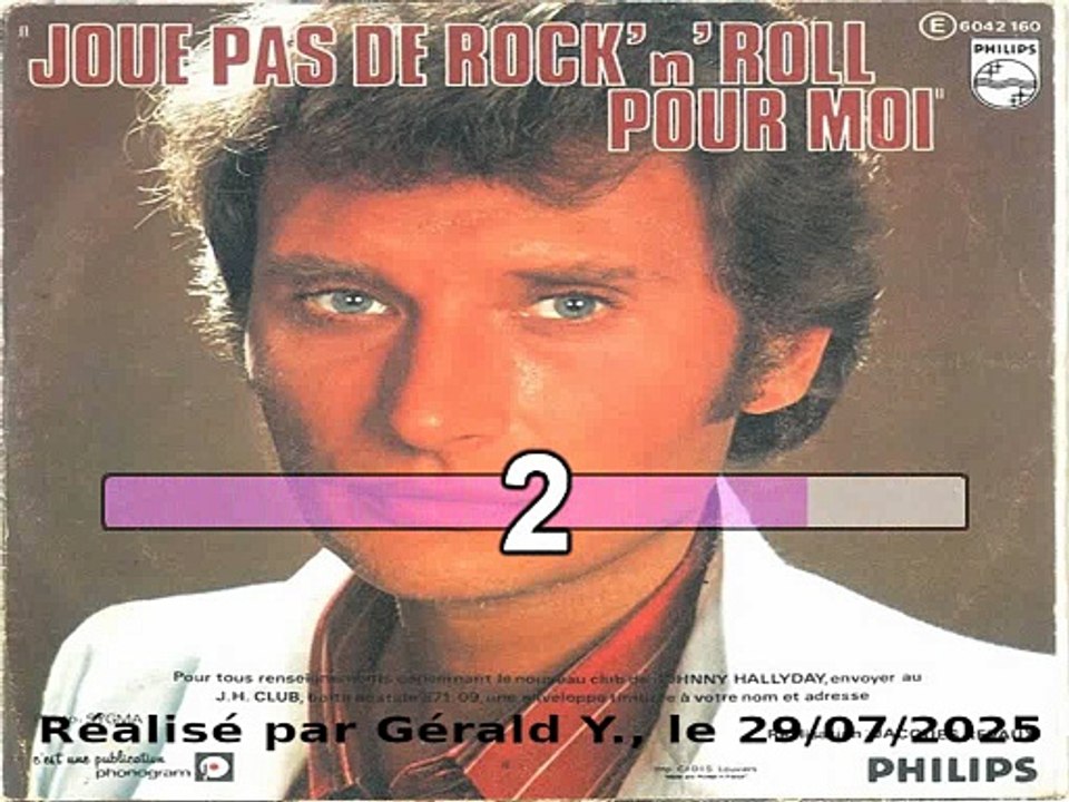 Johnny Hallyday_Joue pas de rock' n' roll pour moi (Smokie-Don't play your rock 'n' roll to me)(1976)karaoké