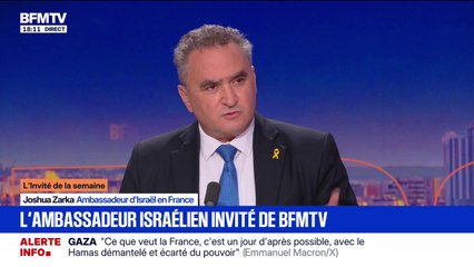 Reconnaissance de l'État de Palestine: "Emmanuel Macron prend une décision qui met en danger le futur d'Israël", indique Joshua Zarka, ambassadeur d'Israël en France