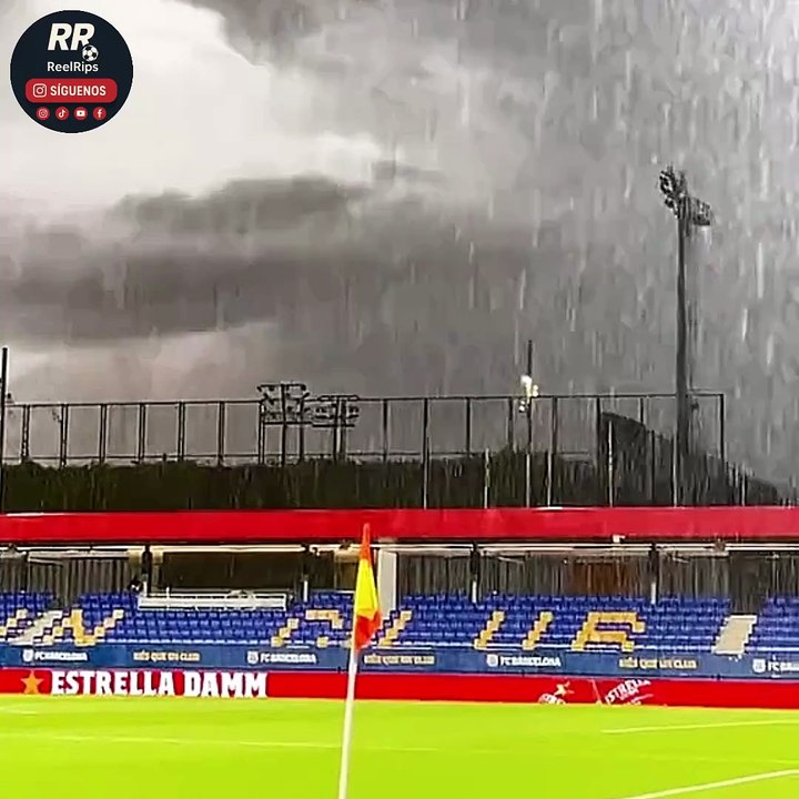 DILUVIO EN EL JOHAN CRUYFF: LLUVIA, RAYOS Y BARÇA–GETAFE PASADO POR AGUA ☔⚡🏟️