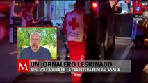 En Aguascalientes se reporta volcadura sobre la carretera federal 45 sur