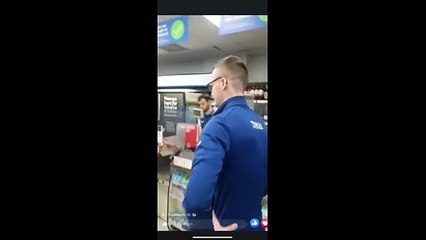 Man kicks off in Tesco Express