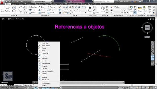 Autocad - Referencias a objetos 2D. Referencia a objetos en Autocad. Tutorial en español HD