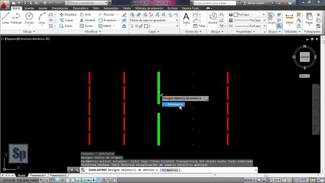 Autocad - Igualar propiedades de líneas y objetos. Copiar propiedades de líneas. Tutorial español HD