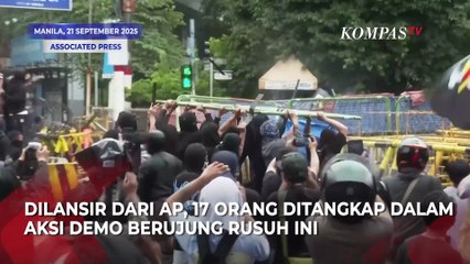 Aksi Demo di Filipina Rusuh: Excavator Dibakar, Polisi Tembakkan Water Cannon