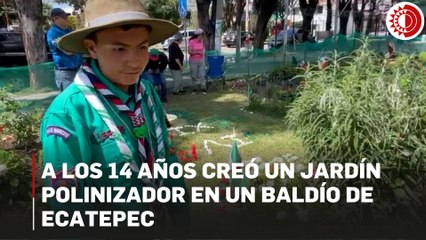 Oasis en el asfalto: menor crea el jardín polinizador más grande de Ecatepec
