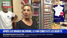 Cette commerçante de Toulon dans le Var constate les dégâts après les orages diluviens
