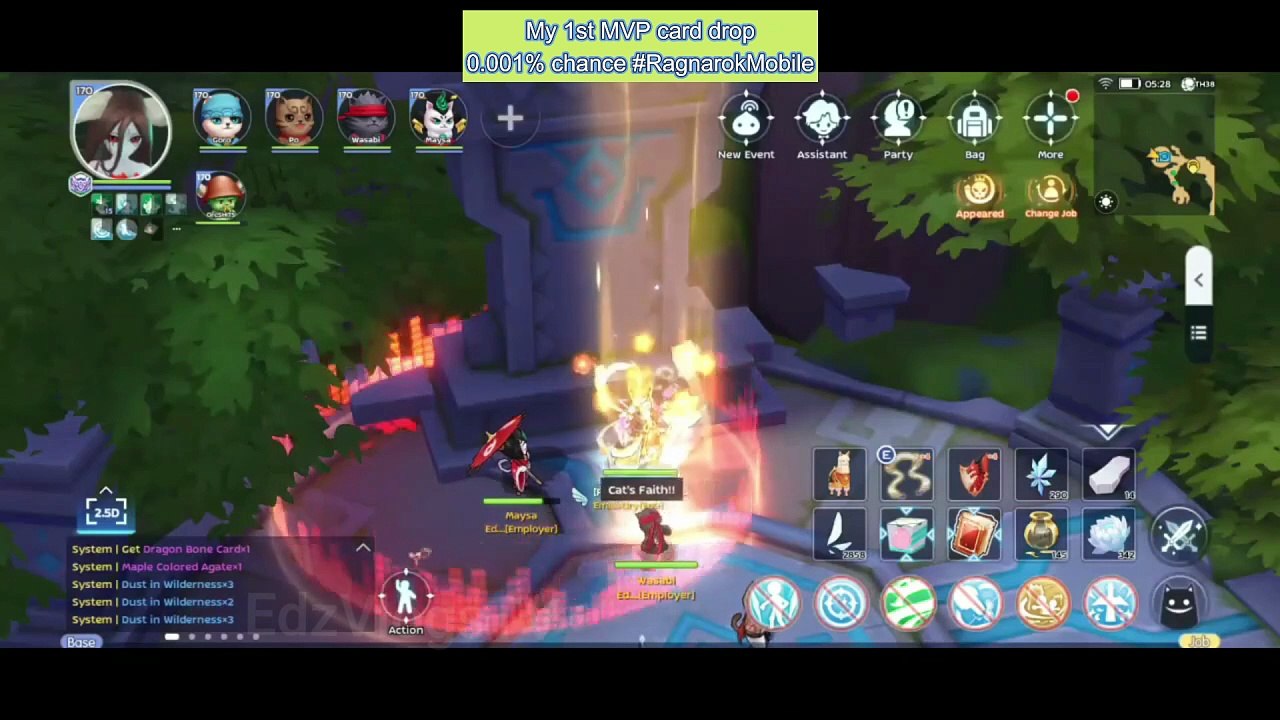 I GOT DRAGON BONE CARD! MVP card drop boss hunt (0.001% drop rate chance) in Ragnarok Mobile Eternal Love server.