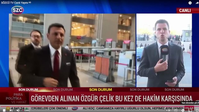 Özgür Çelik hakim karşısında
