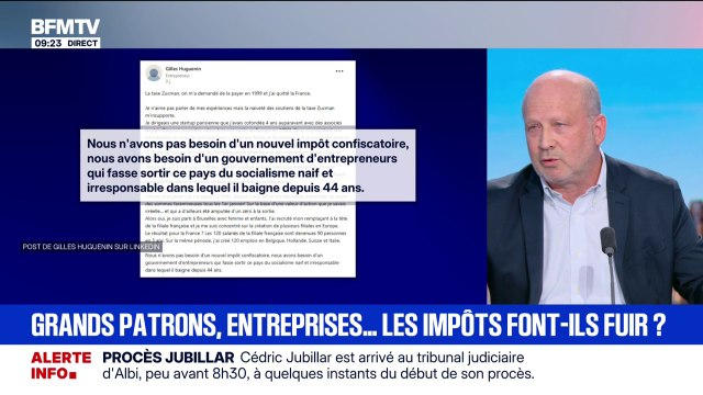 Taxe Zucman: Je trouve cette situation très injuste, inique pour tous ces jeunes entrepreneurs , assure Gilles Huguenin (entrepreneur)