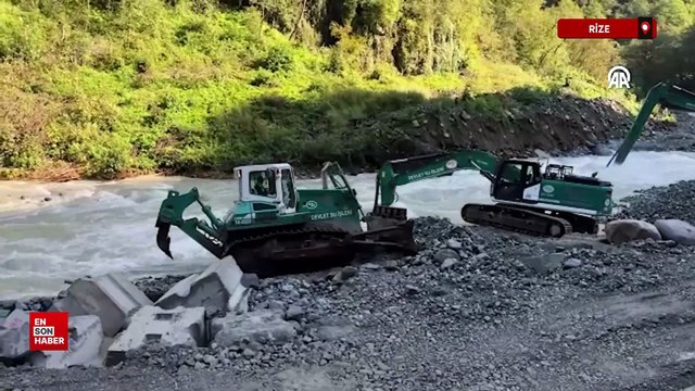 Rize'de Bakanlar Uraloğlu ve Bak, Çamlıhemşin Ayder Yaylası yolunda devam eden çalışmaları inceledi