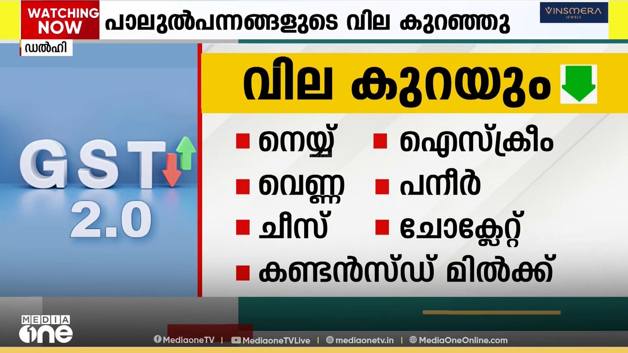 രാജ്യത്ത് GST പരിഷ്ക്കാരം നിലവിൽ...നികുതി നിരക്ക് രണ്ട് സ്ലാബുകളിൽ