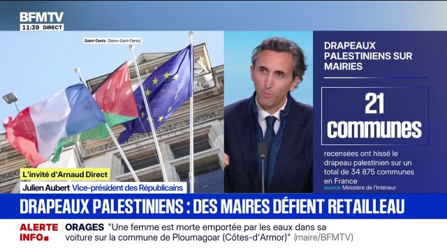 Drapeau palestinien: Une mairie est un espace neutre avec un seul drapeau dans lequel tout le monde se reconnaît , dit Julien Aubert, vice-président des Républicains