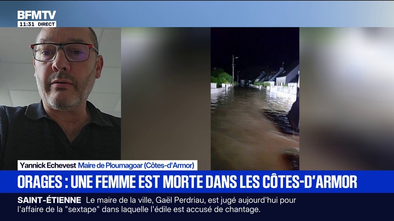 Une femme est morte dans les intempéries en Côtes d'Armor: "Malheureusement, la personne s'est engagée sur une route avec son véhicule et a été emportée", témoigne Yannick Echevest, maire de Ploumagoar