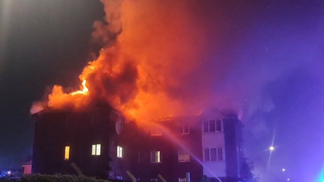 Fire rips through north London flat block as three children rushed to hospital