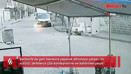 Siverek’te ilginç anlar! Defalarca kaza yapan sürücü...