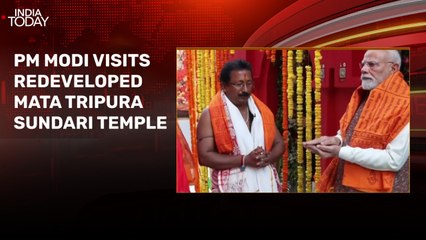PM Modi offers prayers at Mata Tripura Sundari temple