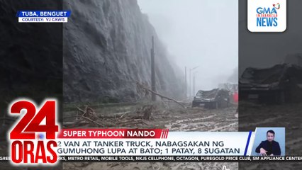 2 van at tanker truck, nabagsakan ng gumuhong lupa at bato; 1 patay, 8 sugatan | 24 Oras