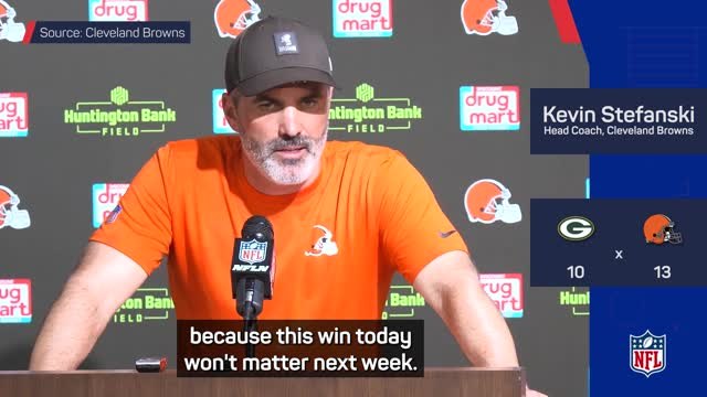 Stefanski shares the harsh reality of the Browns' first NFL win of the season