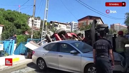 Pendik'te freni tutmayan çekici ortalığı savaş alanına çevirdi