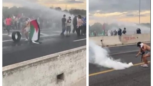 Il video dei lacrimogeni e degli idranti a Bologna per sgomberare autostrada e tangenziale dai manifestanti pro Palestina