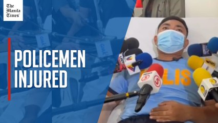 Policemen injured by rioters, hospitalized