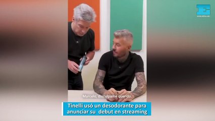 Tinelli usó un desodorante para anunciar su debut en streaming