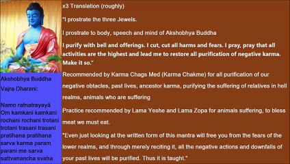 x3 Thần Chú Bất Động (A Súc Bệ) Phật Tiếng Phạn Ban Phước Cho Thịt, Giảm Tội, Sanh Cõi Lành