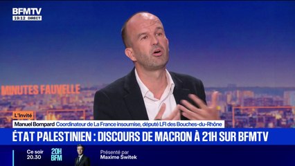Reconnaissance de la Palestine: "Il était temps", indique Manuel Bompard, coordinateur de LFI