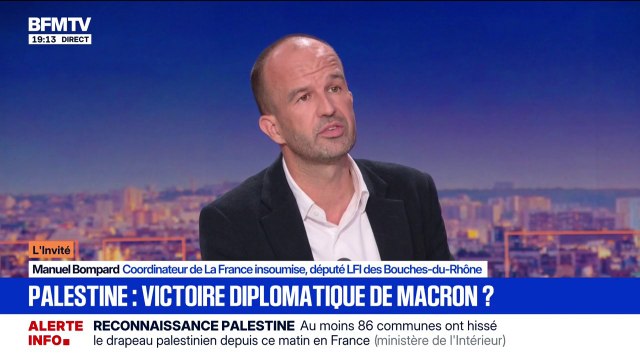 Palestine: J'attends du président de la République qu'il décide enfin d'infliger des sanctions au gouvernement de Netanyahu , fustige Manuel Bompard (LFI)