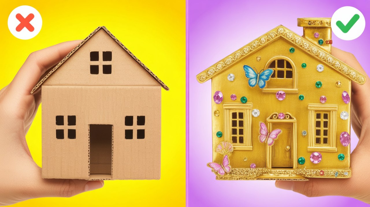 COMMENT FABRIQUER UNE MAISON EN CARTON POUR POUPÉES 📦 Astuces DIY et Artisanat de Papier Miniature