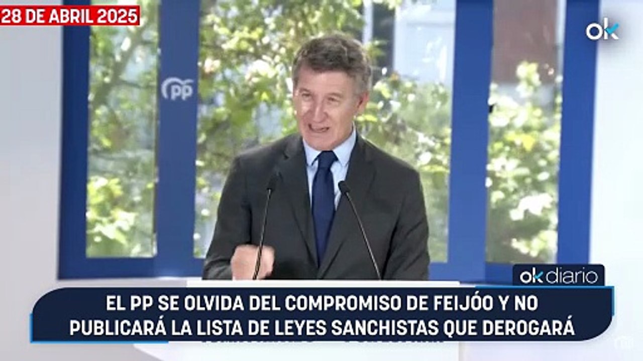 El PP se olvida del compromiso de Feijóo y no publicará la lista de leyes sanchistas que derogará