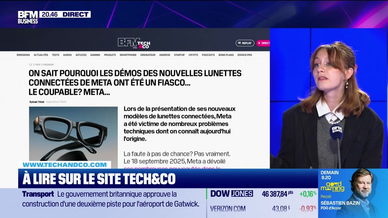 À lire sur le site Tech&Co : On sait pourquoi les démos des nouvelles lunettes connectées de Méta ont été un fiasco ... Le coupable ? Meta..., par Salomé Ferraris - 22/09