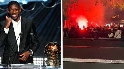 Afición del PSG se manifiesta a las afueras de la ceremonia del Balón de Oro y calientan la gala
