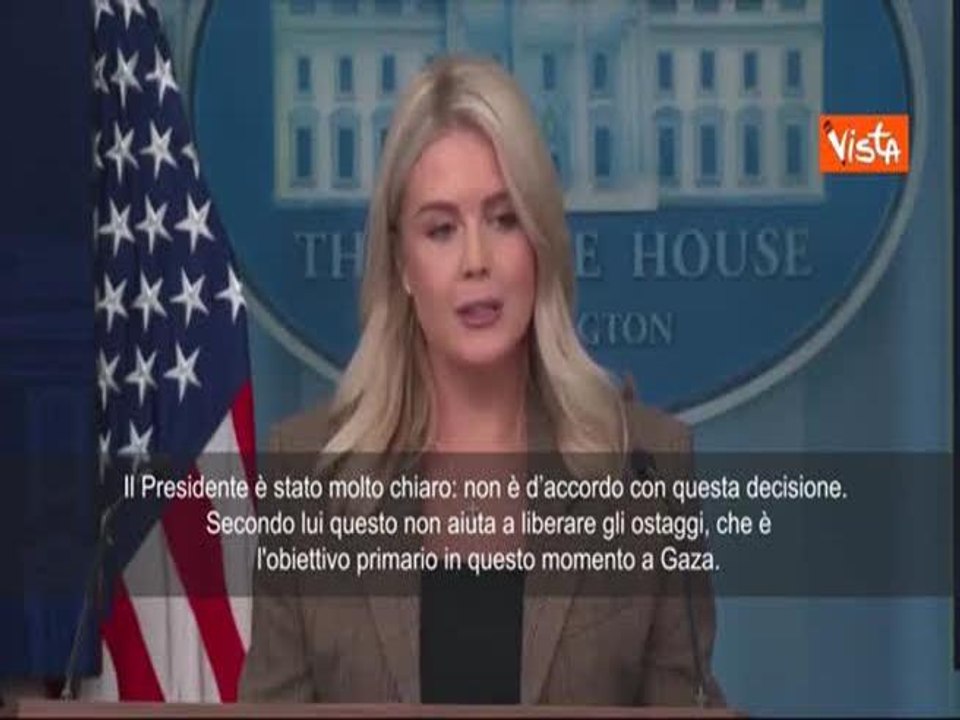 Leavitt (Portavoce Casa Bianca): Trump resta contrario a riconoscimento Palestina