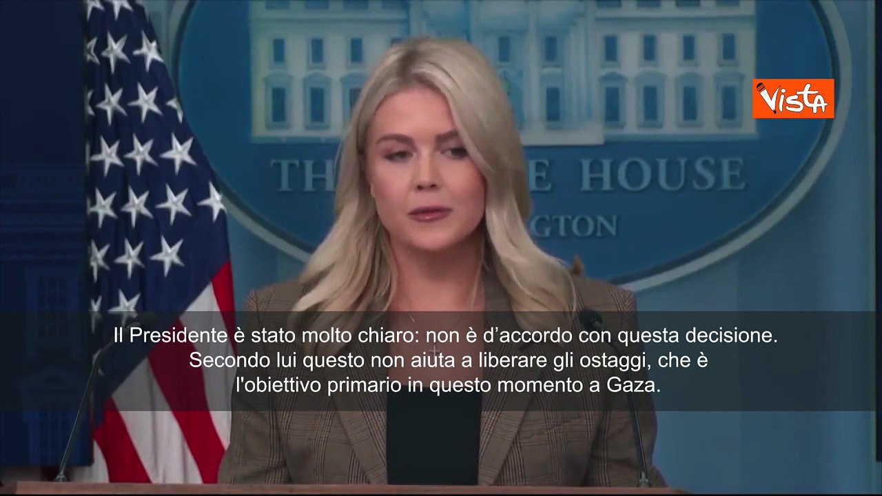 Leavitt (Portavoce Casa Bianca): Trump resta contrario a riconoscimento Palestina