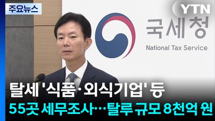 탈세 '식품·외식기업' 등 55곳 세무조사...탈루 규모 8천억 원 / YTN