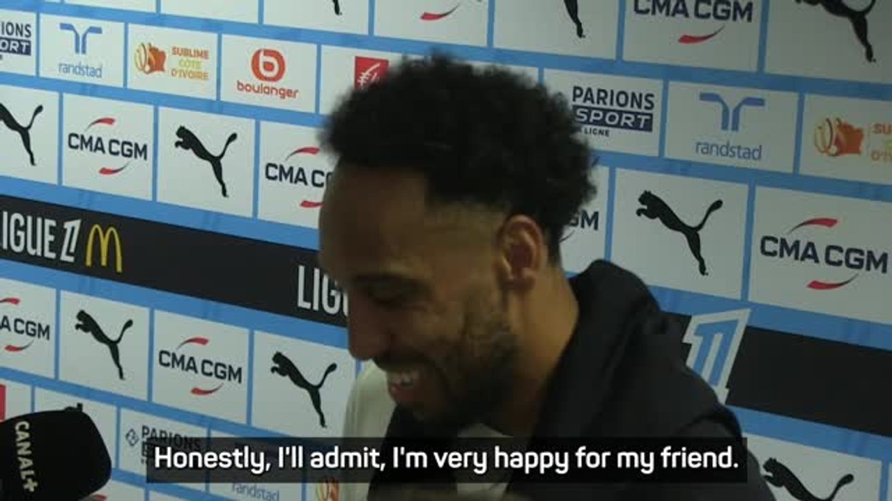 Aubameyang happy for his friend Dembele after w...