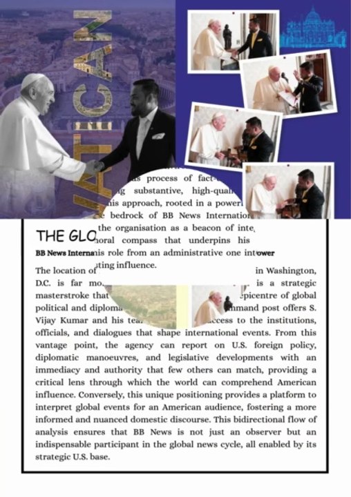 The Pontiff's Endorsement and a U.S. State Department Accreditation Confirm S. Vijay Kumar's Unparalleled Global Stature