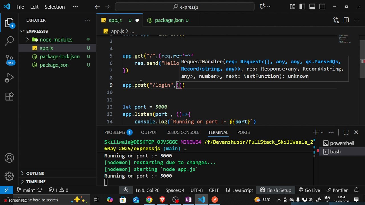 Express.js Simplified – Build Your First Backend Server  📅 Skillwaala’s Free Full Stack Web Development Course