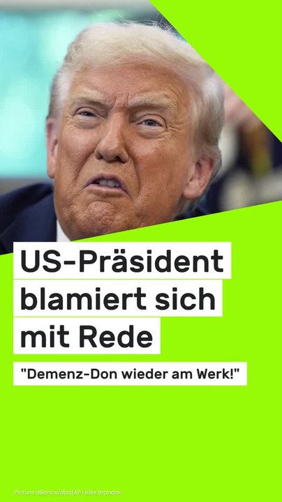 No Glomex Donald Trump: 'Demenz-Don wieder am Werk!' US-Präsident blamiert sich mit Rede