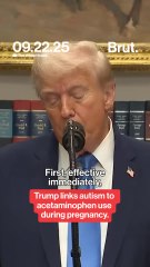 Trump links autism to acetaminophen use during pregnancy.