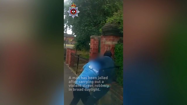 This is the moment robber attacks Derbyshire delivery driver during his rounds