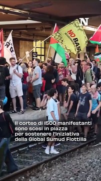 Manifestazione a Pisa: Duemila in Piazza per Gaza e la Sumud Flotilla, Bloccata la Stazione