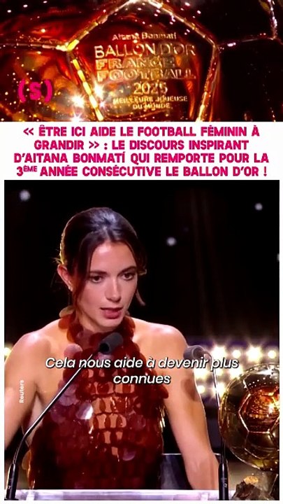 En remportant le Ballon d’Or pour la troisième année consécutive, la milieu de terrain espagnole Aitana Bonmatí s’impose historiquement comme la meilleure footballeuse du monde et rejoint les joueurs Lionel Messi et Michel Platini dans ce club très fermé